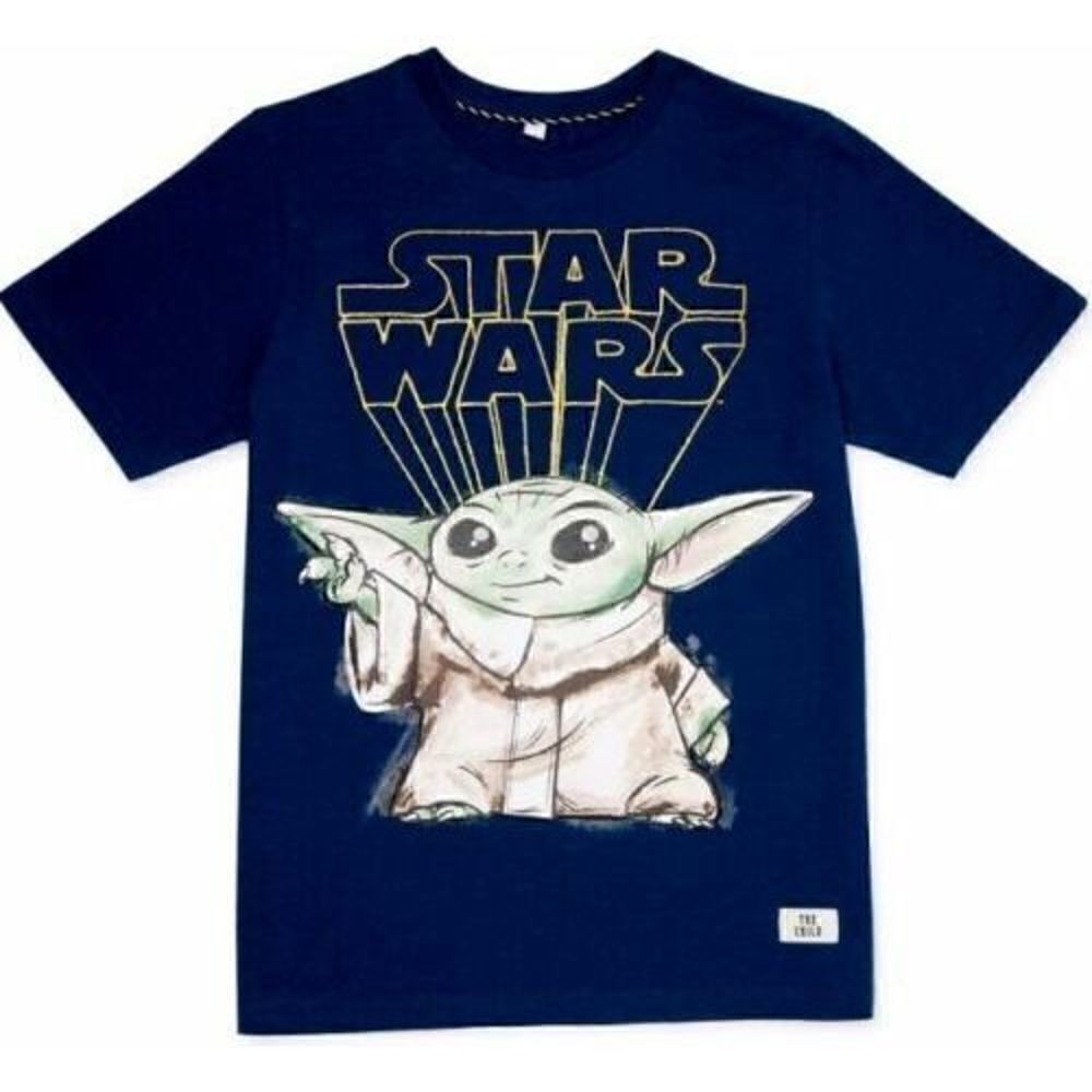 STAR WARS Boys Exclusive baby YODA sketch Graphic T-Shirt Size 4/5